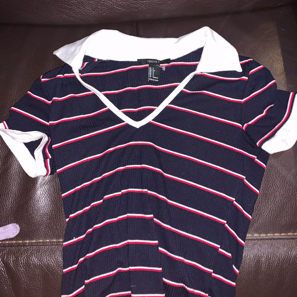 Striped forever 21 collared shirt